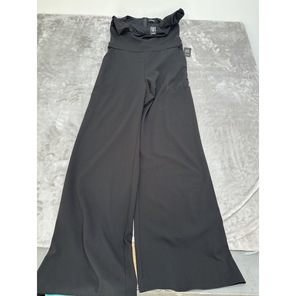 Express Jumper Women's Size Medium Black Sleeveless 1/4 Zip Back Wide Leg NWT
